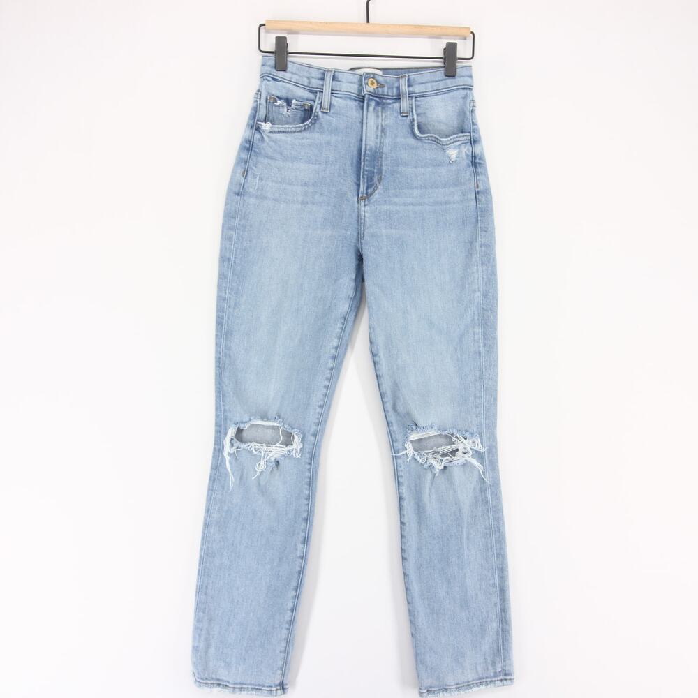 Favorite Daughter Valentina Jeans Womens 26 Malibu Blue High Rise Distressed